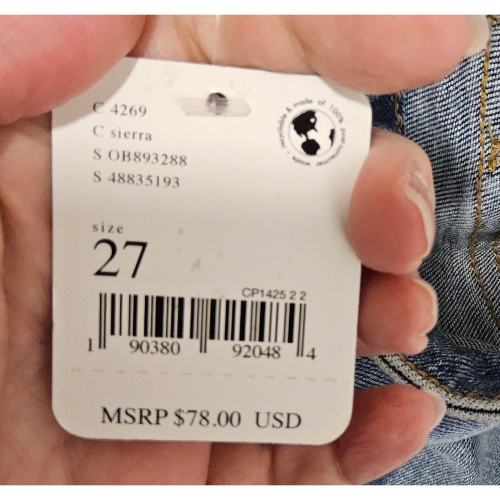 Free People‎ Jeans 27 Sierra NEW Skinny Jegging Raw Hem Stretch Blue High Rise - Picture 8 of 8